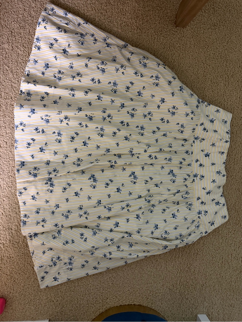 Abercrombie & Fitch Cream and Blue Floral Maxi Skirt
